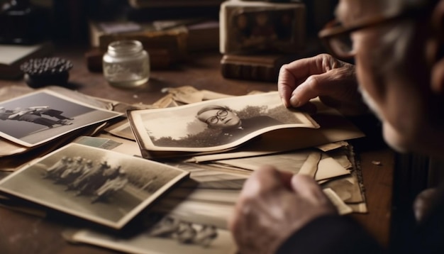 Handcrafted memories captured in a photo album generated by AI