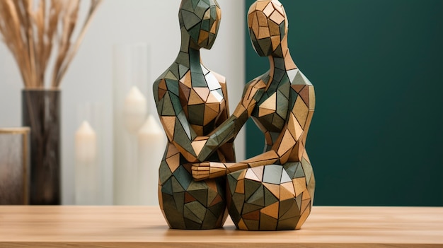 Handcrafted wooden decorative sculpture