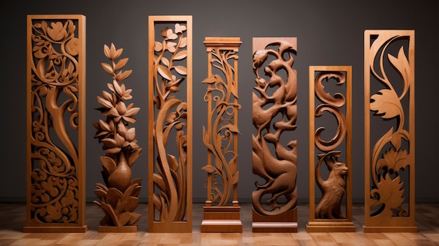 Handcrafted wooden decorative sculpture