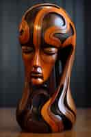 Free photo handcrafted wooden decorative sculpture