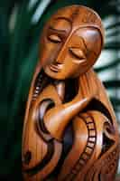 Free photo handcrafted wooden decorative sculpture