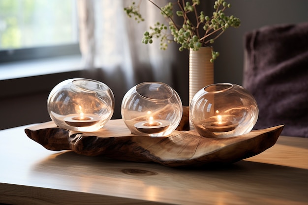 handcrafted wooden decorative tray