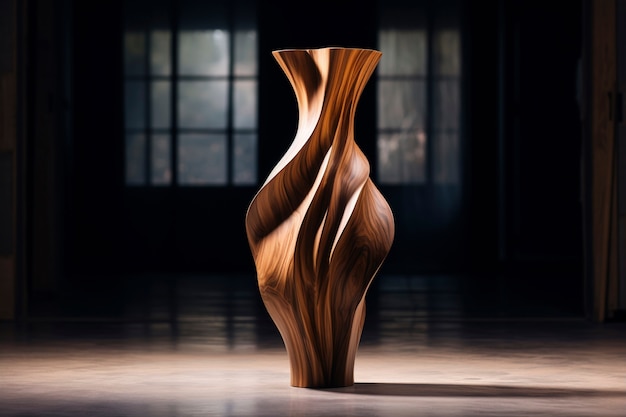 手作りの木製の装飾用花瓶