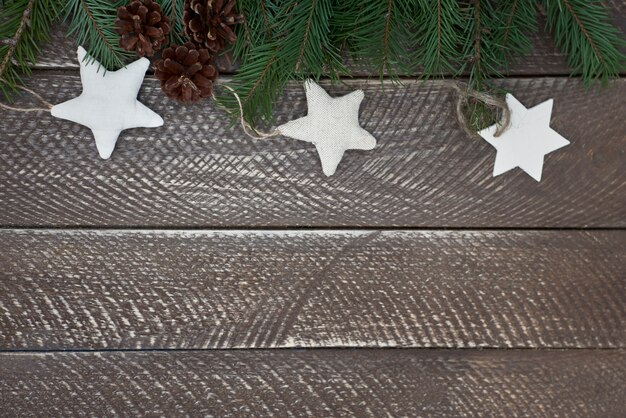 Handmade stars on wooden table