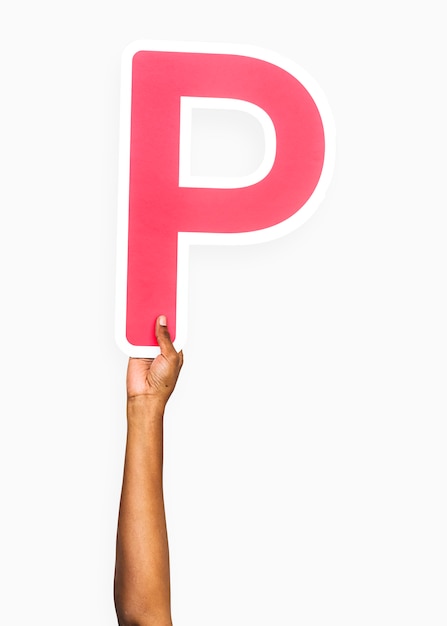 Hands holding the letter P