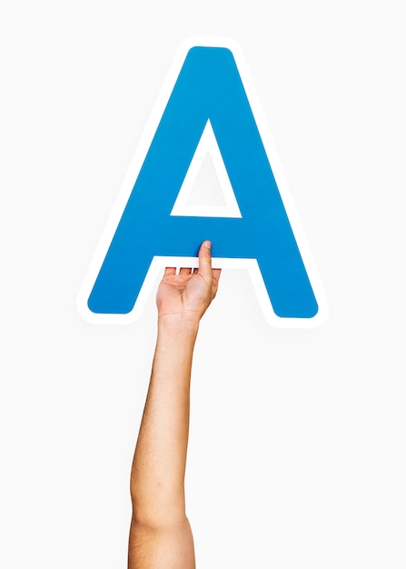 Hands holding the letter A