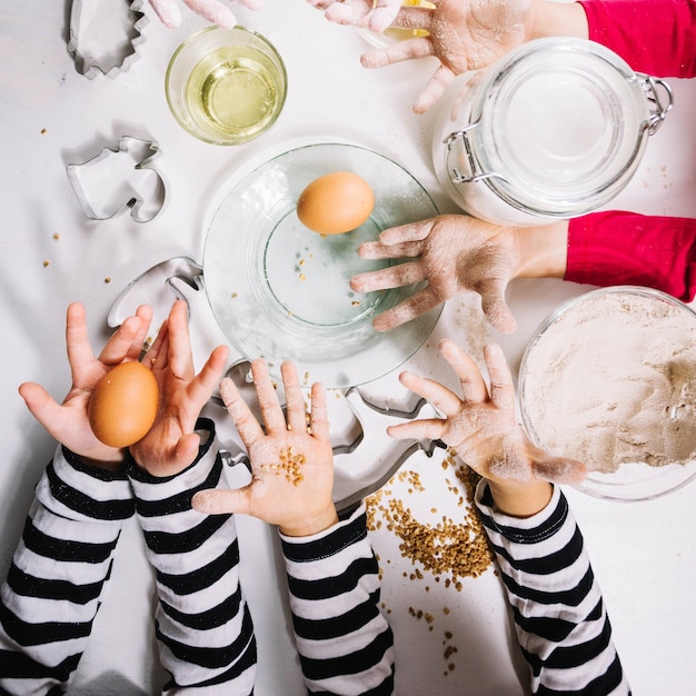 Hands making christmas cookies