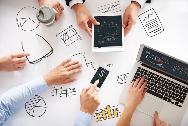 Free Photo hands on the table during business meeting