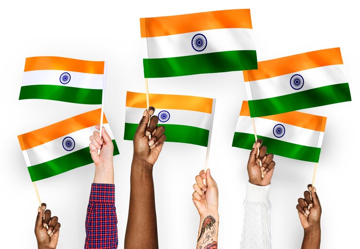 Free Photo hands waving flags of india