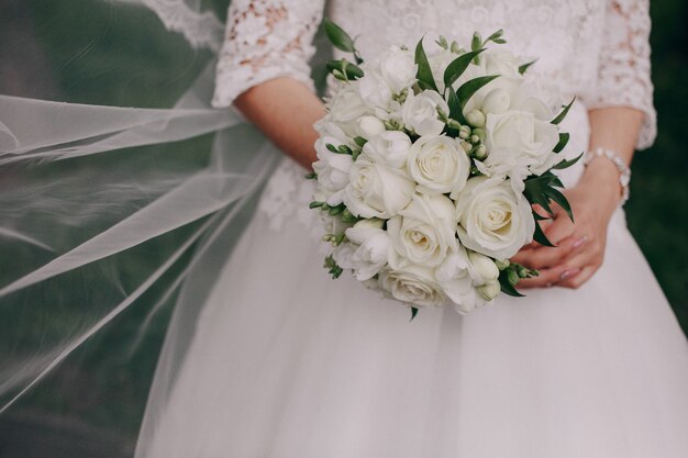 Hands with a bouquet