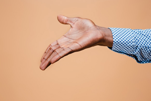 Handshake. Hands of businessman isolated