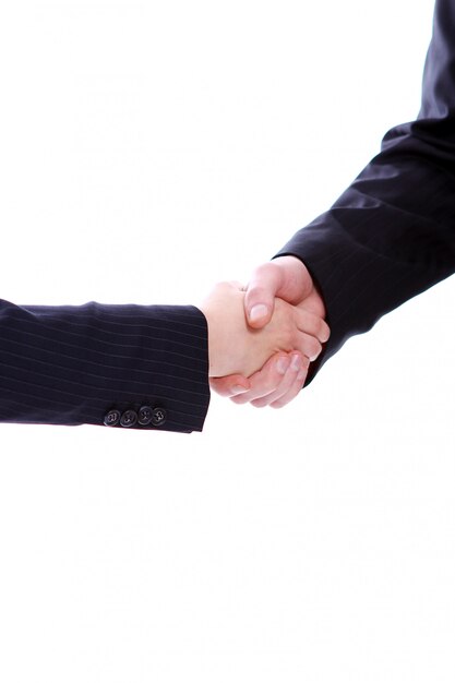 Handshake of two business partners