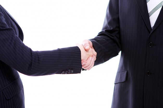 Handshake of two business partners