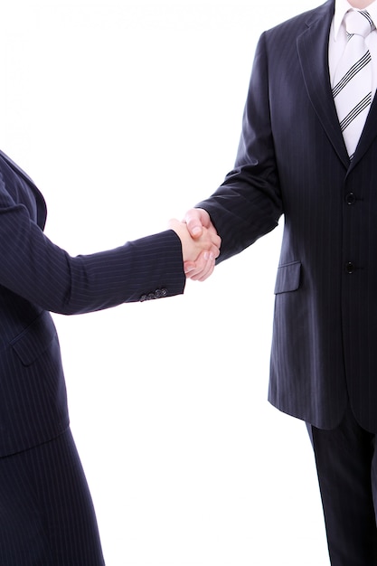 Handshake of two business partners