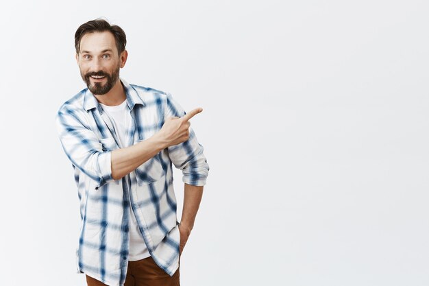 Handsome bearded mature man posing