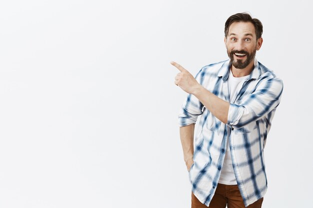 handsome bearded mature man posing