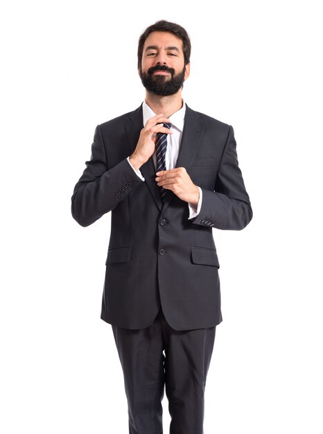 Handsome businessman over white background