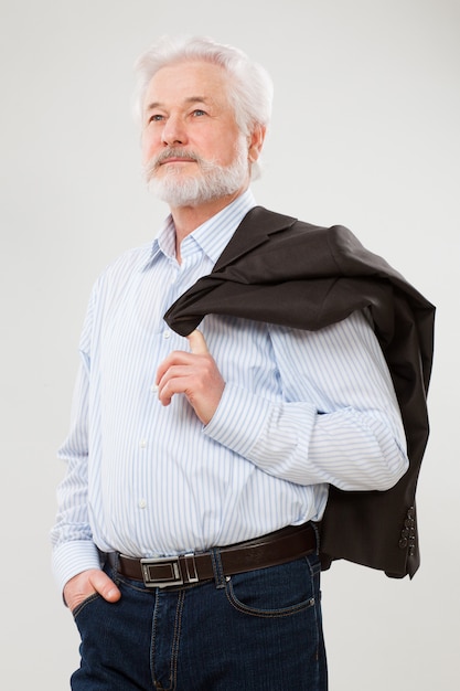 Handsome elderly man with beard