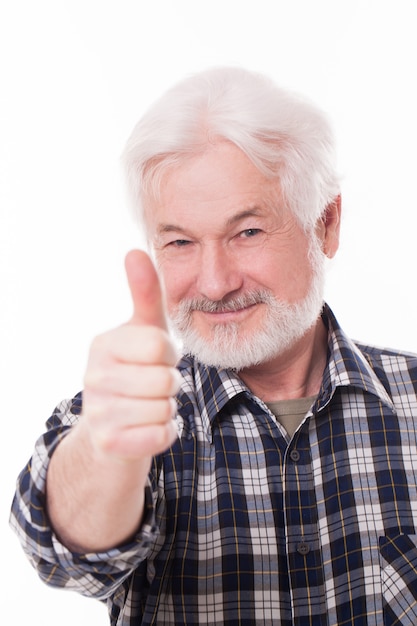 Free photo handsome elderly man with grey beard