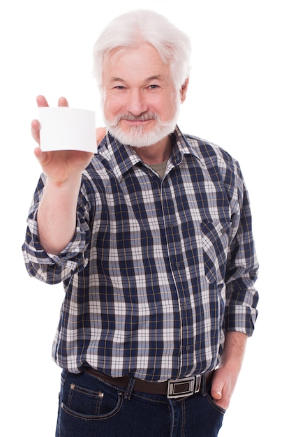 Free photo handsome elderly man with paper