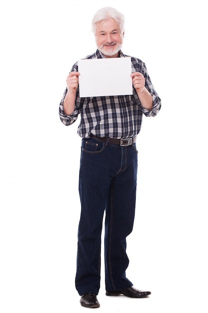 Free photo handsome elderly man with paper