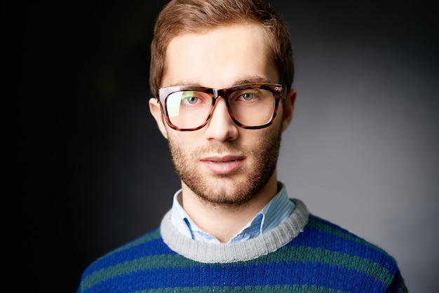 Handsome guy with glasses