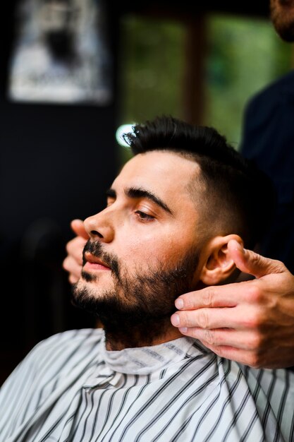 Handsome man at the barber shop