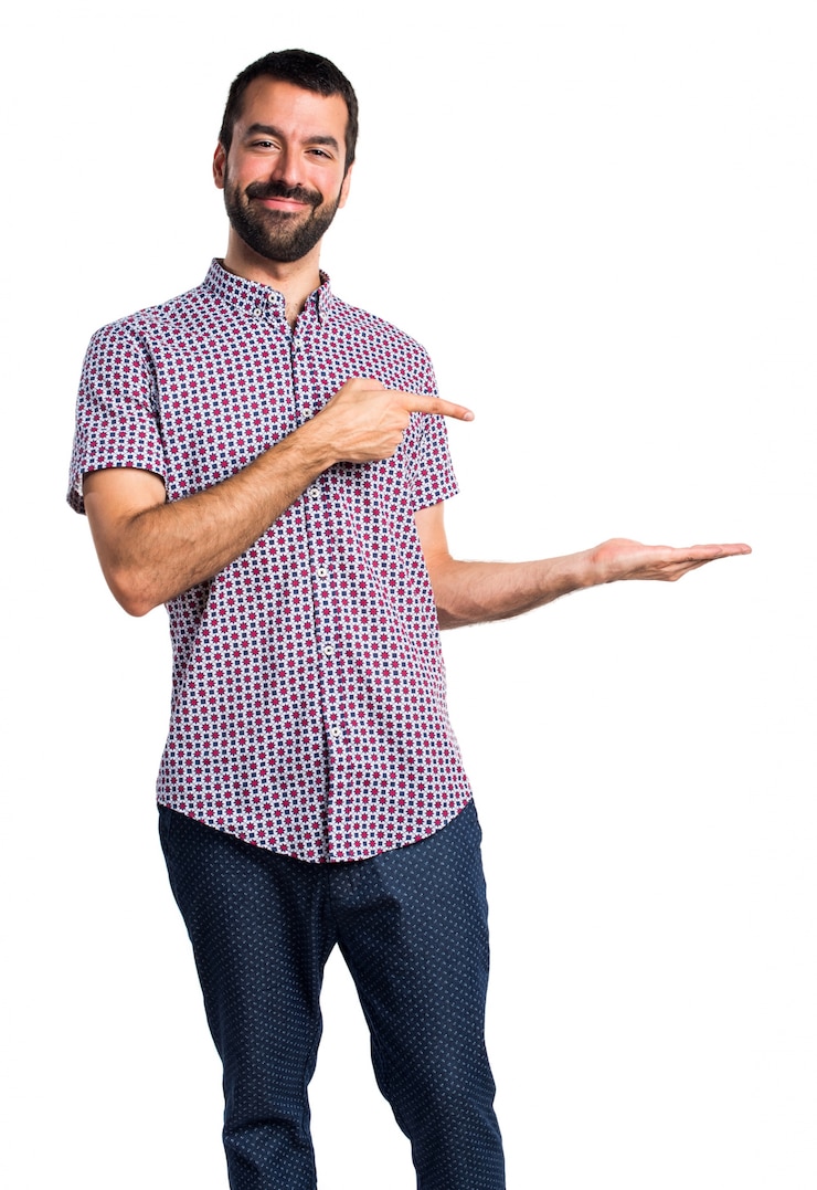 Free Photo handsome man holding something