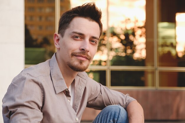 Handsome man outdoors portrait