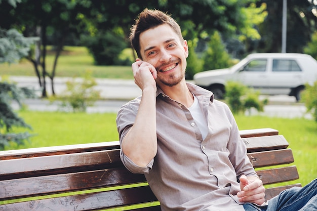 Handsome man outdoors portrait