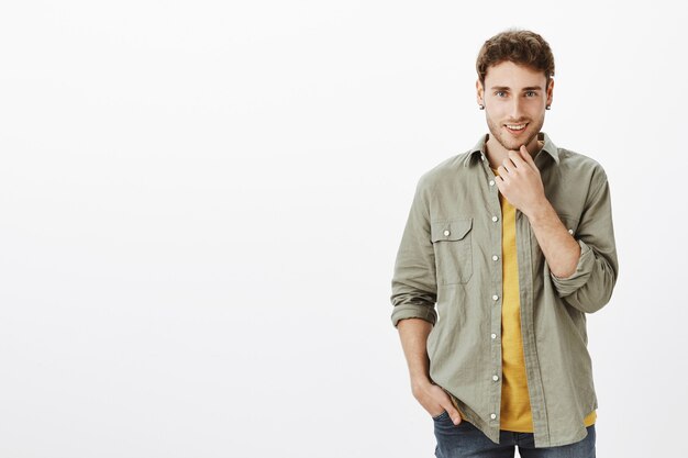 Handsome man posing in the studio