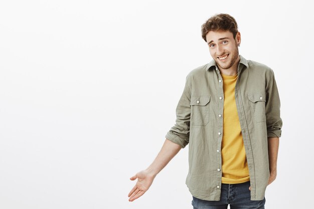 Handsome man posing in the studio