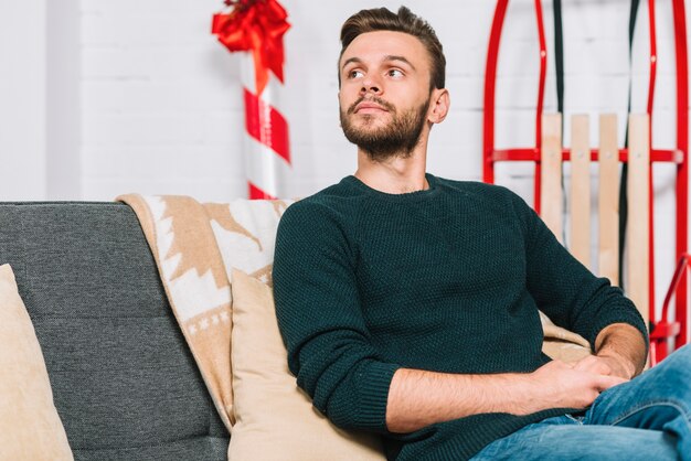 Handsome man in sofa 