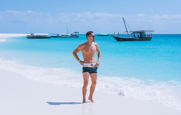 Handsome man on a vacation by the ocean