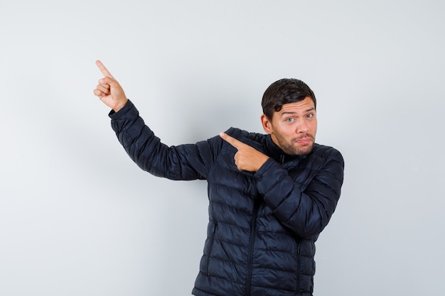 Free photo handsome man wearing a bomber jacket