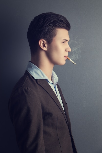 Handsome man with cigarette