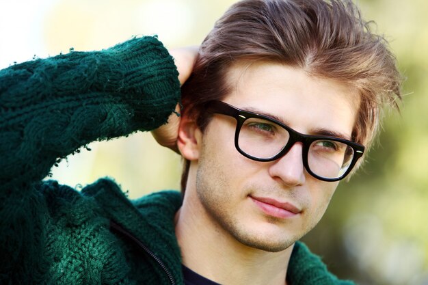 handsome man with glasses