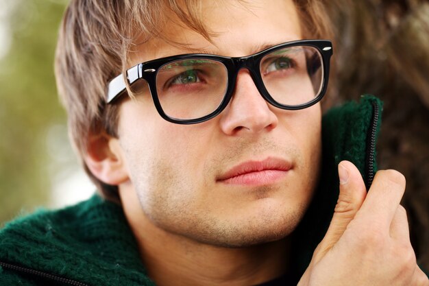 handsome man with glasses