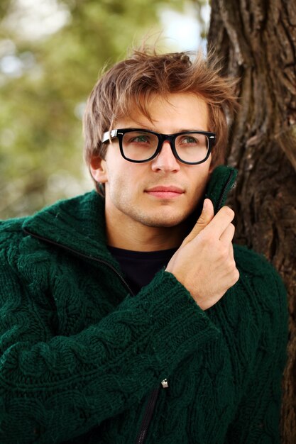 handsome man with glasses