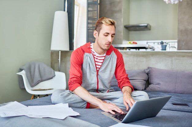 Handsome Manager Working from Home