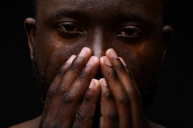 Handsome and sensitive man portrait