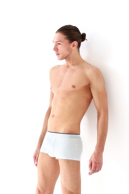 Image Of Handsome Naked Guys Posing In White Briefs Stock Photo, Picture  and Royalty Free Image. Image 66366183.