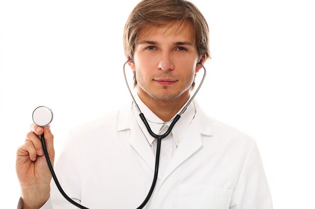 Handsome young man doctor portrait