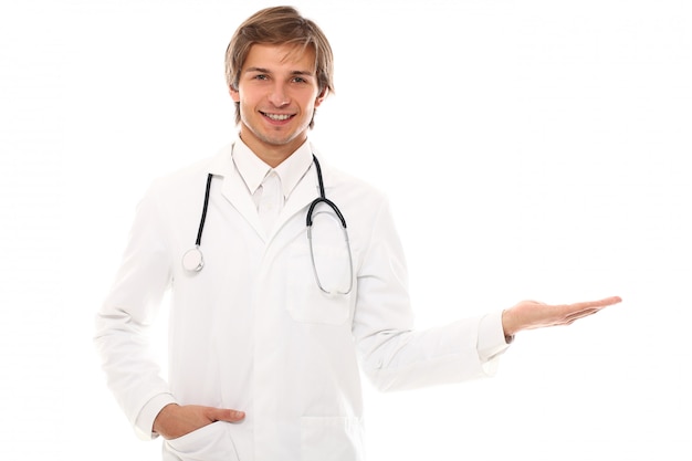 Free photo handsome young man doctor portrait