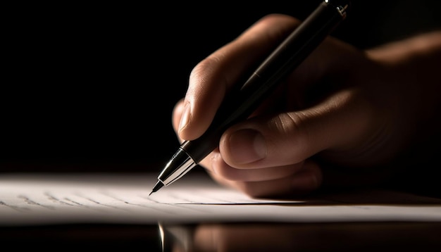 Почерк по контракту с перьевой ручкой, сгенерированный ИИ