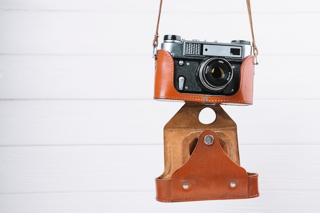 Free photo hanging camera in case