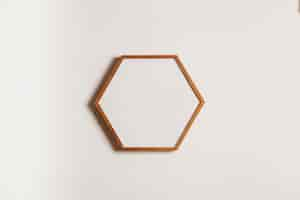 Free photo hanging hexagonal frame