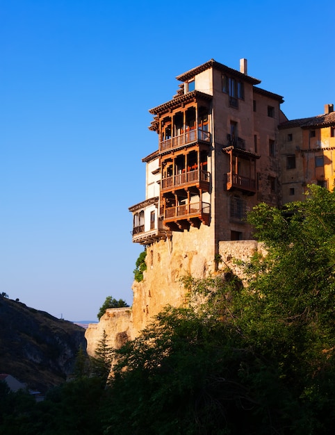 Free photo hanging houses of cuenca