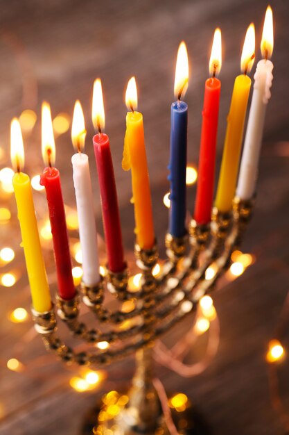 Hanukkah decoration with candles