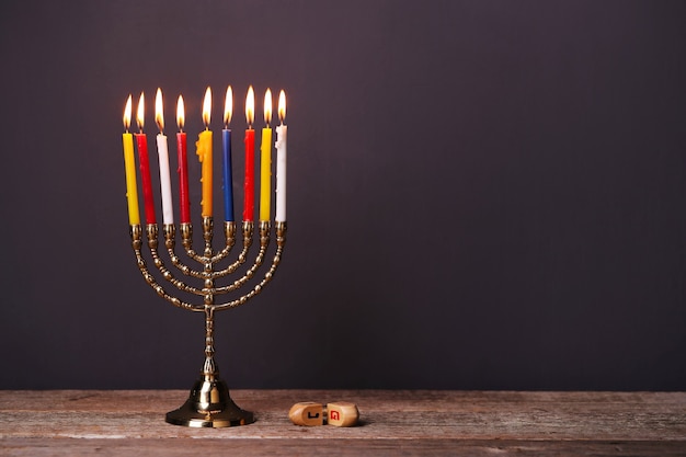 Free photo hanukkah decoration with candles